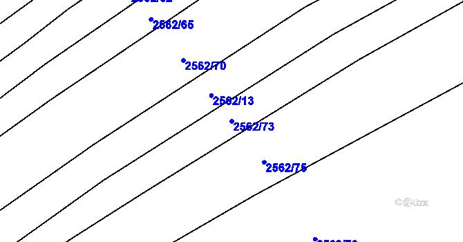 Parcela st. 2562/73 v KÚ Koryčany, Katastrální mapa