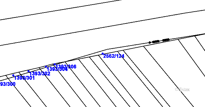 Parcela st. 2562/124 v KÚ Koryčany, Katastrální mapa