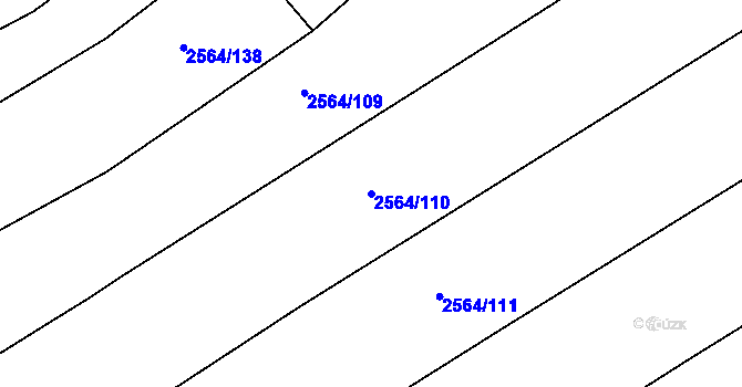 Parcela st. 2564/110 v KÚ Koryčany, Katastrální mapa