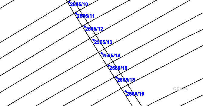 Parcela st. 2565/14 v KÚ Koryčany, Katastrální mapa