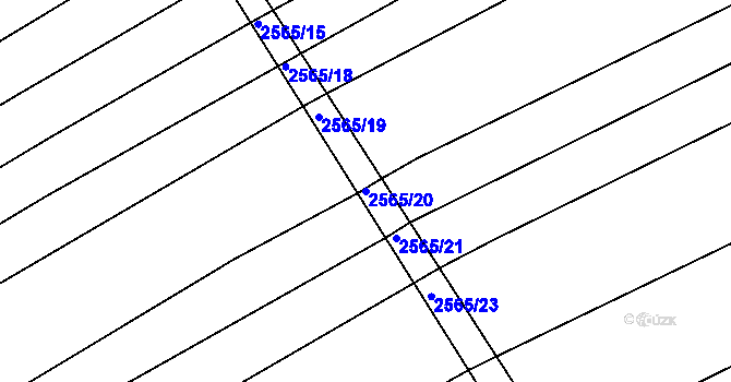 Parcela st. 2565/20 v KÚ Koryčany, Katastrální mapa