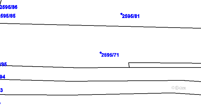 Parcela st. 2595/71 v KÚ Koryčany, Katastrální mapa