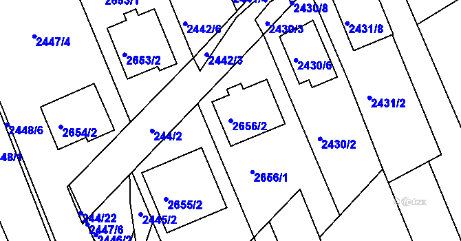 Parcela st. 2656/2 v KÚ Koryčany, Katastrální mapa