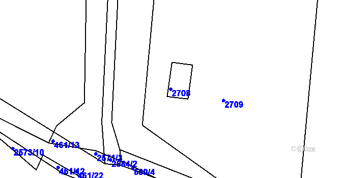 Parcela st. 2708 v KÚ Koryčany, Katastrální mapa