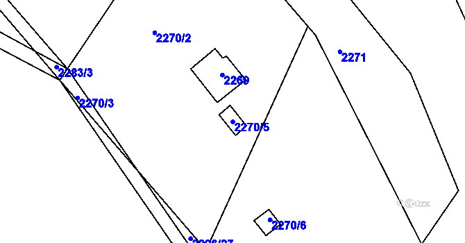 Parcela st. 2270/5 v KÚ Koryčany, Katastrální mapa