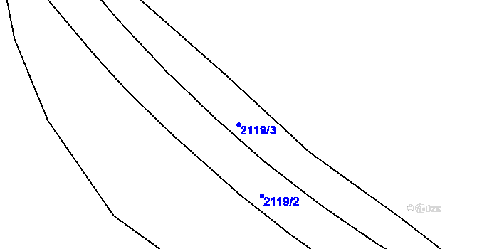 Parcela st. 2119/3 v KÚ Koryčany, Katastrální mapa