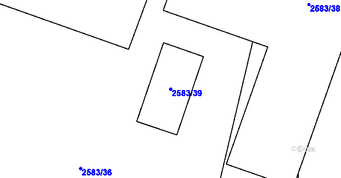 Parcela st. 2583/39 v KÚ Koryčany, Katastrální mapa