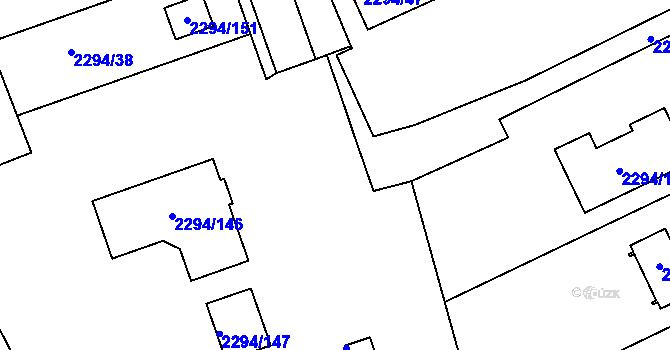 Parcela st. 2294/145 v KÚ Koryčany, Katastrální mapa