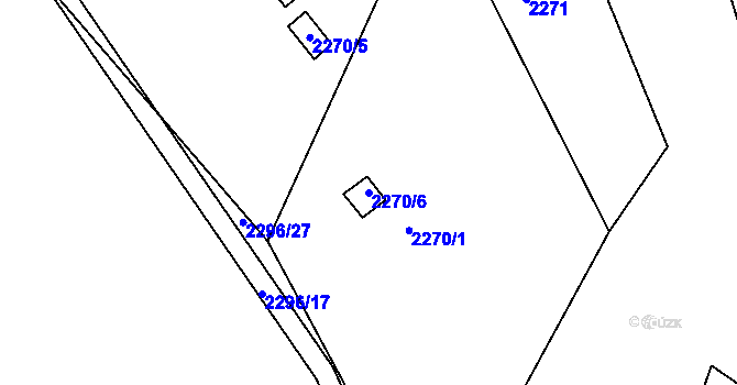 Parcela st. 2270/6 v KÚ Koryčany, Katastrální mapa