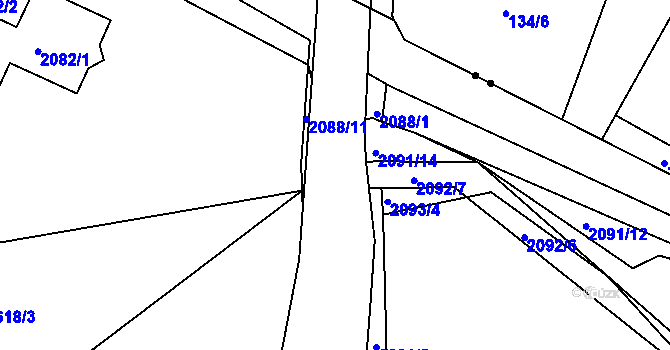 Parcela st. 440/66 v KÚ Koryčany, Katastrální mapa