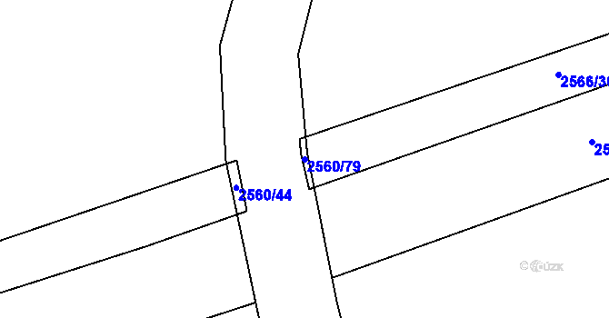 Parcela st. 2560/79 v KÚ Koryčany, Katastrální mapa