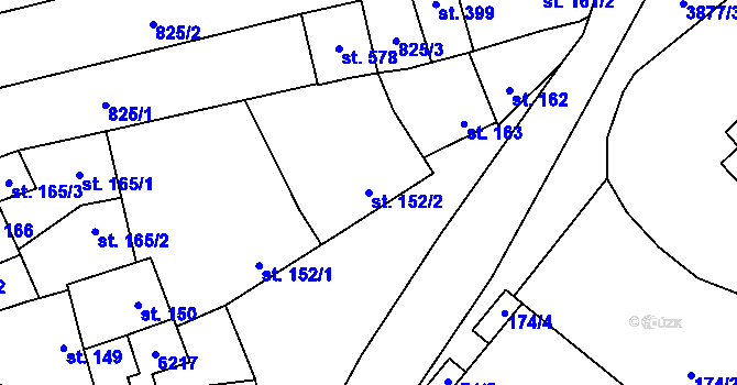 Parcela st. 152/2 v KÚ Korytná, Katastrální mapa