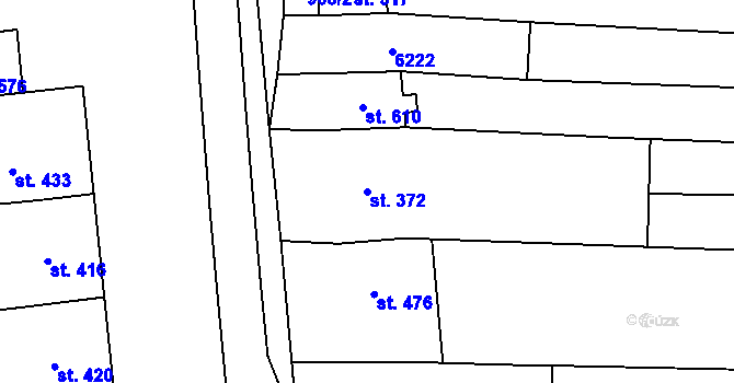 Parcela st. 372 v KÚ Korytná, Katastrální mapa