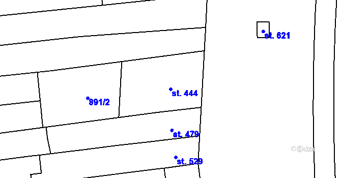 Parcela st. 444 v KÚ Korytná, Katastrální mapa