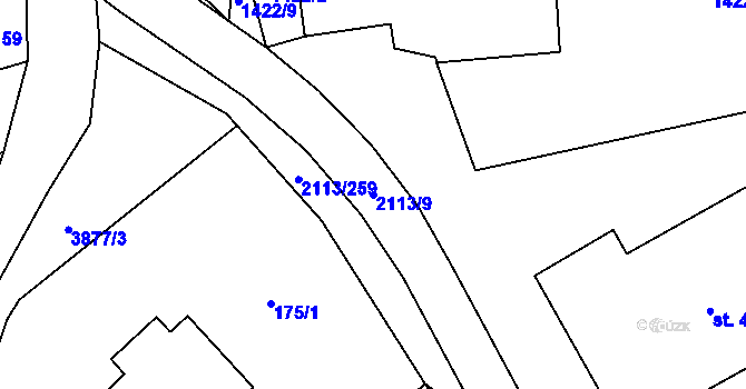 Parcela st. 2113/9 v KÚ Korytná, Katastrální mapa