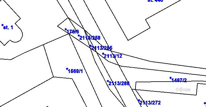 Parcela st. 2113/12 v KÚ Korytná, Katastrální mapa