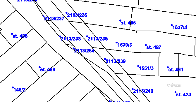 Parcela st. 2113/20 v KÚ Korytná, Katastrální mapa