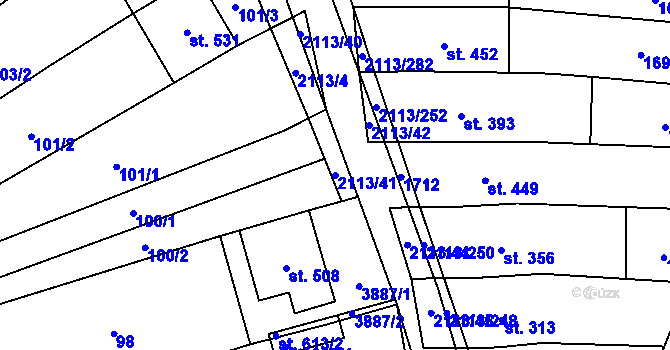 Parcela st. 2113/41 v KÚ Korytná, Katastrální mapa