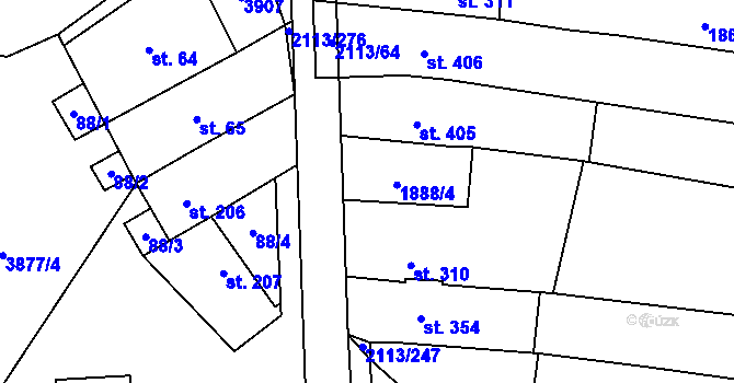Parcela st. 2113/66 v KÚ Korytná, Katastrální mapa
