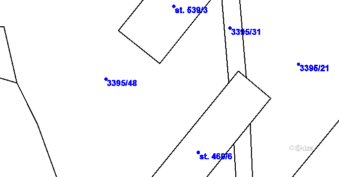 Parcela st. 3395/41 v KÚ Korytná, Katastrální mapa
