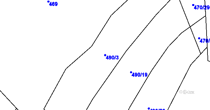 Parcela st. 490/3 v KÚ Kořenec, Katastrální mapa