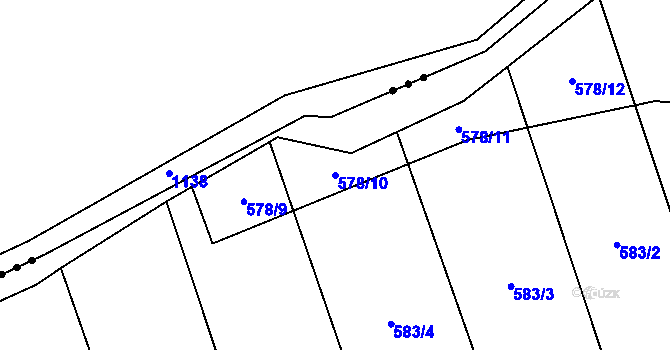 Parcela st. 578/10 v KÚ Kořenec, Katastrální mapa