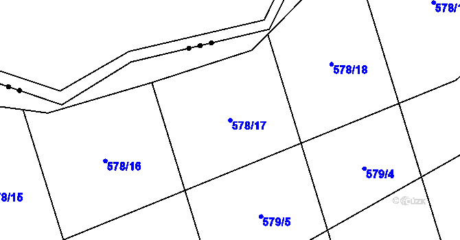 Parcela st. 578/17 v KÚ Kořenec, Katastrální mapa