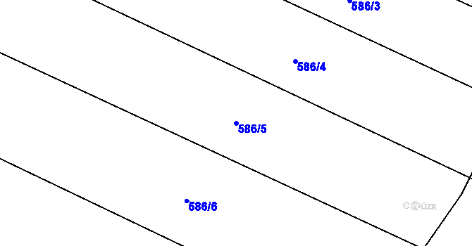 Parcela st. 586/5 v KÚ Kořenec, Katastrální mapa