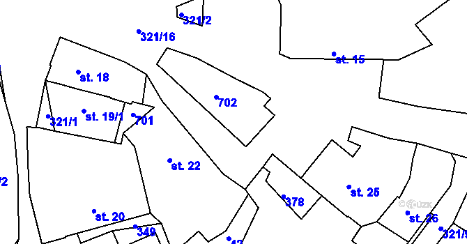 Parcela st. 17 v KÚ Chotouchov, Katastrální mapa