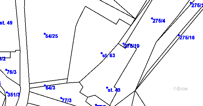 Parcela st. 63 v KÚ Chotouchov, Katastrální mapa
