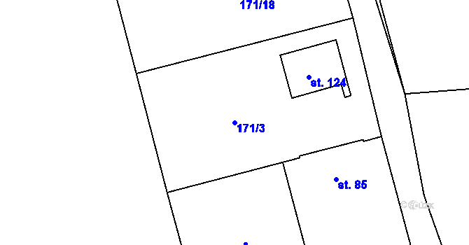 Parcela st. 171/3 v KÚ Chotouchov, Katastrální mapa