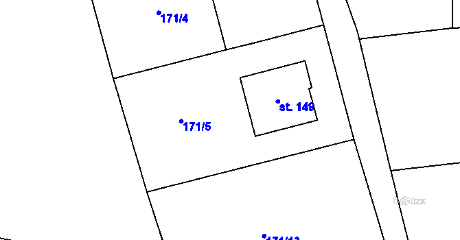 Parcela st. 171/5 v KÚ Chotouchov, Katastrální mapa