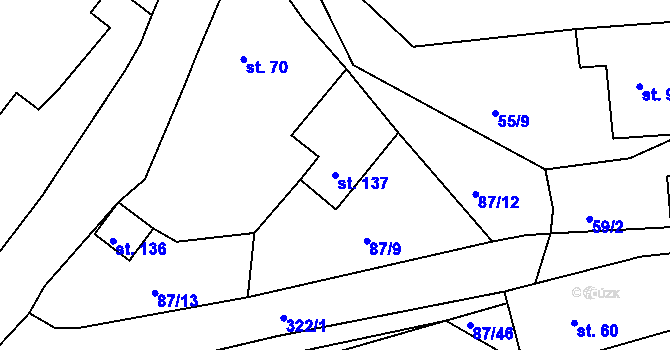 Parcela st. 137 v KÚ Chotouchov, Katastrální mapa