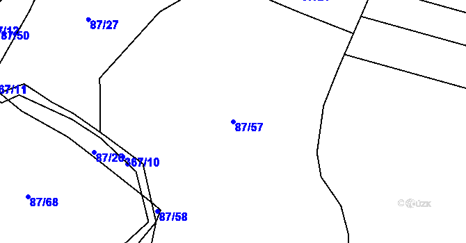 Parcela st. 87/57 v KÚ Chotouchov, Katastrální mapa