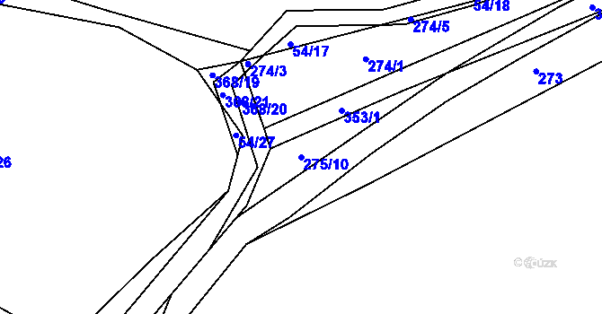 Parcela st. 275/10 v KÚ Chotouchov, Katastrální mapa