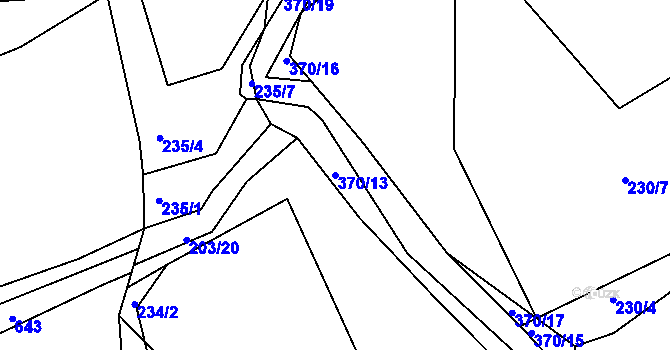 Parcela st. 370/13 v KÚ Chotouchov, Katastrální mapa