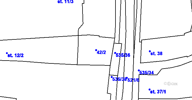 Parcela st. 42/2 v KÚ Kořenice, Katastrální mapa