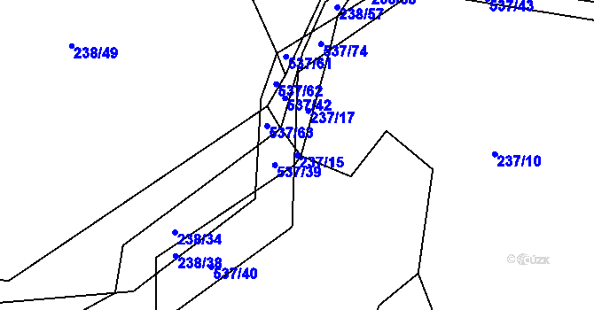 Parcela st. 237/15 v KÚ Kořenice, Katastrální mapa