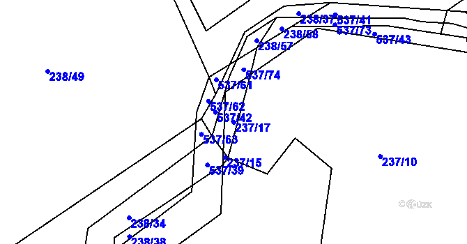 Parcela st. 237/17 v KÚ Kořenice, Katastrální mapa