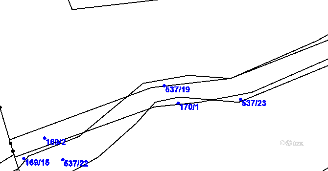 Parcela st. 537/19 v KÚ Kořenice, Katastrální mapa