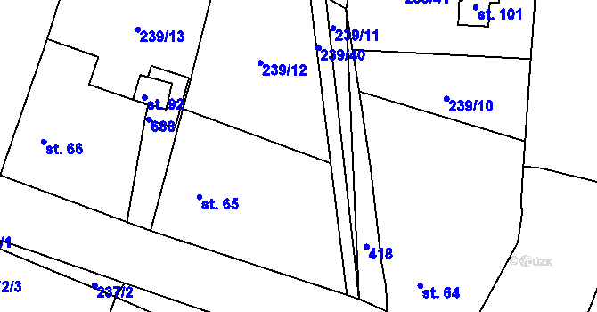 Parcela st. 91 v KÚ Pučery, Katastrální mapa