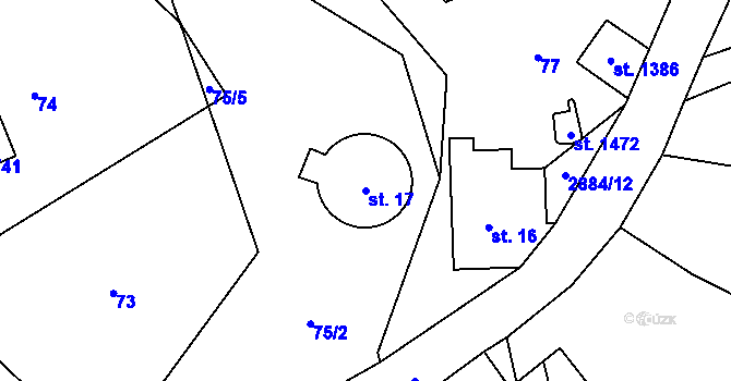 Parcela st. 17 v KÚ Polubný, Katastrální mapa