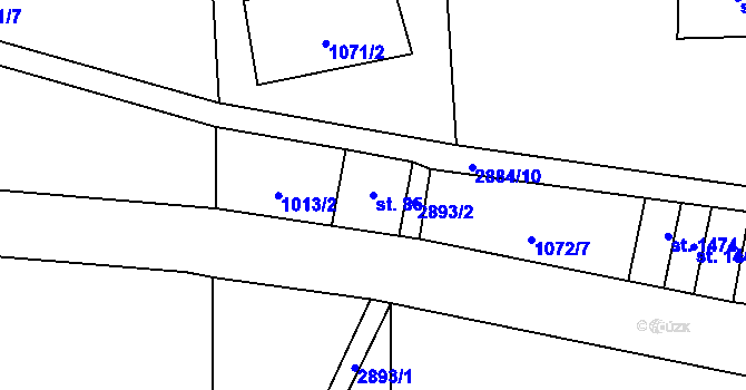 Parcela st. 85 v KÚ Polubný, Katastrální mapa