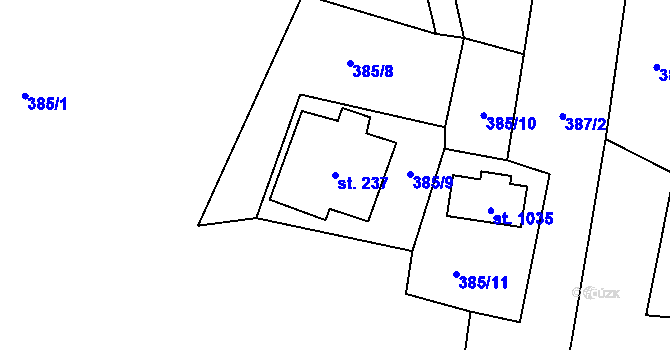 Parcela st. 237 v KÚ Polubný, Katastrální mapa