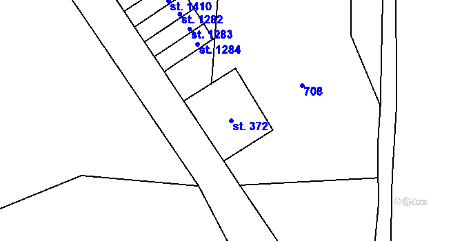 Parcela st. 372 v KÚ Polubný, Katastrální mapa