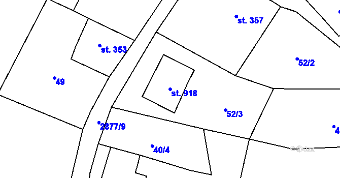 Parcela st. 918 v KÚ Polubný, Katastrální mapa