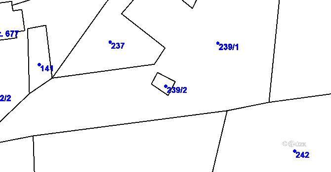 Parcela st. 239/2 v KÚ Polubný, Katastrální mapa