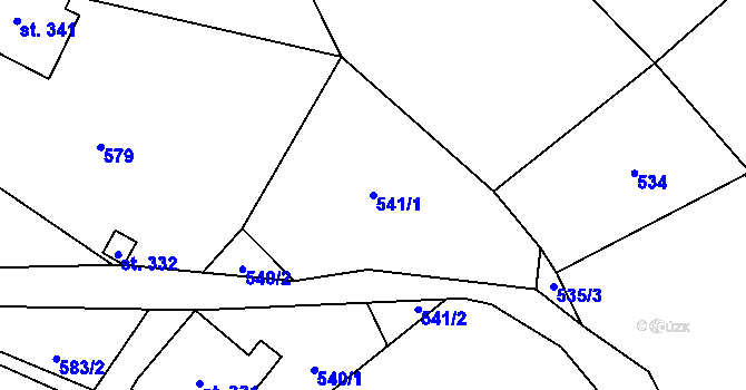 Parcela st. 541/1 v KÚ Polubný, Katastrální mapa