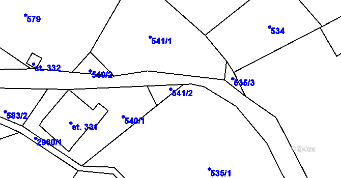 Parcela st. 541/2 v KÚ Polubný, Katastrální mapa