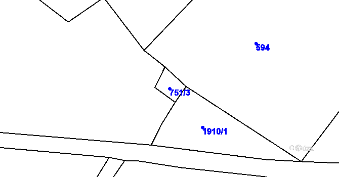 Parcela st. 751/3 v KÚ Polubný, Katastrální mapa